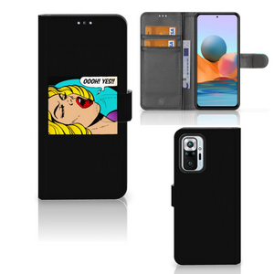 Xiaomi Redmi Note 10 Pro Wallet Case met Pasjes Popart Oh Yes