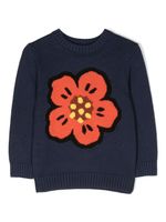 Kenzo Kids Boke Flower intarsia-knit jumper - Bleu