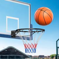 Ø 45 cm Massieve Basketbalkorf Mini Basketbalkorf Weerbestendig voor Wandmontage Basketbalring met Ring en Net Buiten Basketbalring