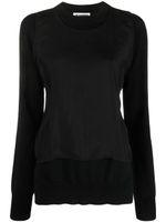 Jil Sander pull en laine à design superposé - Noir