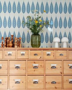 Behang Botanic Rol Blue