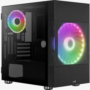 Aerocool Atomic v2 tower behuizing 2x USB-A 3.2 (5 Gbit/s), 2x Audio, Window-kit