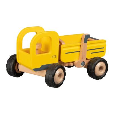 Goki houten kiepwagen geel Goki houten kiepwagen geel