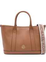 Michael Michael Kors sac à main en cuir à plaque logo - Marron - thumbnail