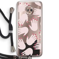 Hands pink: Motorola Moto G6 Transparant Hoesje met koord