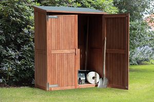 Hardhouten tuinkast Montevideo 145x65x185 cm- Lessenaarsdak- Hout- Tuindeco