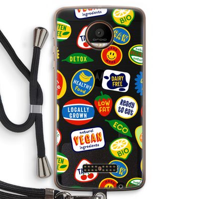 Fruitsticker: Motorola Moto Z Force Transparant Hoesje met koord