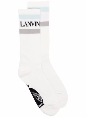 Lanvin chaussettes à logo en intarsia - Blanc