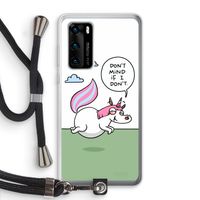 Unicorn: Huawei P40 Transparant Hoesje met koord