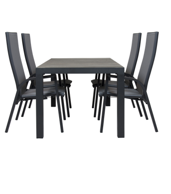 Qopps Levas tuintafel 160 x 90 mat royal grey frame met Victory verstelbare tuinstoel Qopps Levas tuintafel 160 x 90 mat royal grey frame met Victory verstelbare tuinstoel