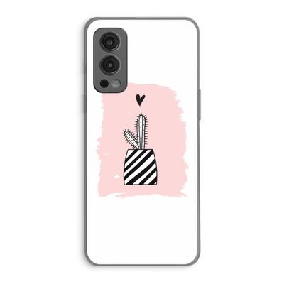 Zwart-wit cactus: OnePlus Nord 2 5G Transparant Hoesje