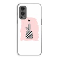 Zwart-wit cactus: OnePlus Nord 2 5G Transparant Hoesje