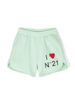 Nº21 Kids short brodé à logo imprimé - Vert