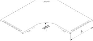 Kabelbaan deksel bocht Trayco 75mm
