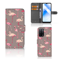 OPPO A16/A16s/A54s Telefoonhoesje met Pasjes Flamingo
