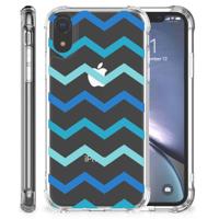Apple iPhone Xr Doorzichtige Silicone Hoesje Zigzag Blauw Apple iPhone Xr Doorzichtige Silicone Hoesje Zigzag Blauw