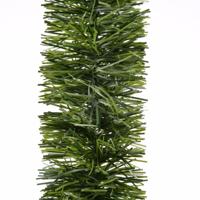 Decoris Kerstslinger - 10x - guirlande - groen - glanzend lametta - 270 cm