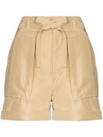 Polo Ralph Lauren short en soie à taille haute froncée - Tons neutres