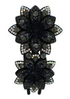 Haarklem dubbele bloem met pailletten