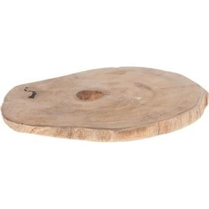 Woondecoratie teak houten boomschijf - 23 x 2 cm - Woondecoratie - Boomschijven - kaarsenbord