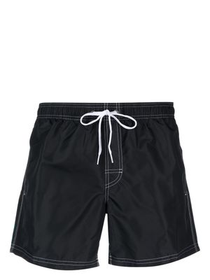 Sundek short de bain rayé à patch logo - Noir