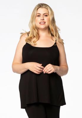 Yoek Top spaghetti bandjes A-lijn | Zwart | Maat 42/44