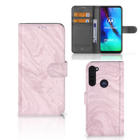 Motorola Moto G Pro Bookcase Marble Pink - Origineel Cadeau Vriendin