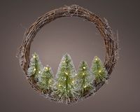 Micro LED krans d24cm-15l groen/wit - Everlands Micro LED krans d24cm-15l groen/wit - Everlands