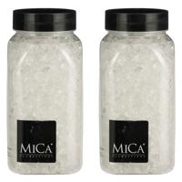 Mica Decorations decoratie stenen / granulaat - 2x - 650 ml - 4-10 mm - transparant