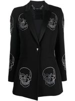 Philipp Plein manteau droit à ornements - Noir - thumbnail