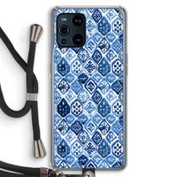 Blauw motief: Oppo Find X3 Transparant Hoesje met koord