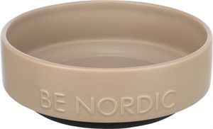 TRIXIE BE NORDIC VOERBAK HOND KERAMIEK / RUBBER TAUPE 16 CM