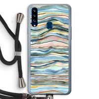 Watercolor Agate: Samsung Galaxy A20s Transparant Hoesje met koord