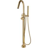 Wiesbaden Caral Vrijstaande Badmengkraan Geborsteld Messing