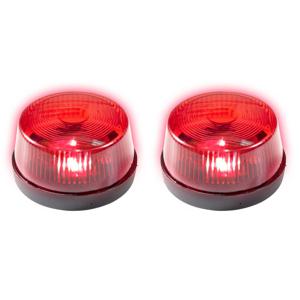 LED zwaailicht - Set van 2x stuks - rood - met sirene - 7 cm - politie zwaailamp - politielamp