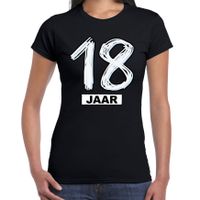 18 jaar verjaardag cadeau t-shirt zwart voor dames - thumbnail