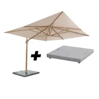 4 Seasons Outdoor Hacienda Wood Look Sand met Parasolvoet