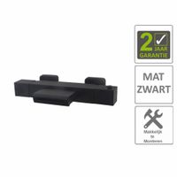 AQS Badmengkraan Rodos Waterval Thermostatisch Vierkant Mat Zwart Boss & Wessing - thumbnail