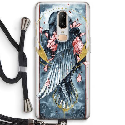 Golden Raven: OnePlus 6 Transparant Hoesje met koord