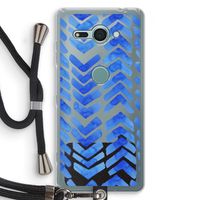 Blauwe pijlen: Sony Xperia XZ2 Compact Transparant Hoesje met koord