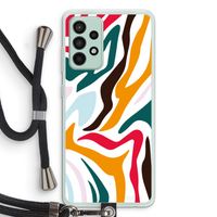 Colored Zebra: Samsung Galaxy A52s 5G Transparant Hoesje met koord
