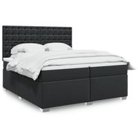Boxspring met matras kunstleer zwart 200x200 cm