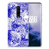 Silicone Back Case OnePlus 7 Pro Angel Skull Blauw