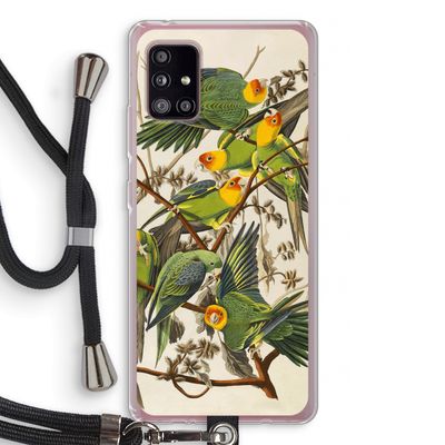Carolinaparkiet: Samsung Galaxy A51 5G Transparant Hoesje met koord