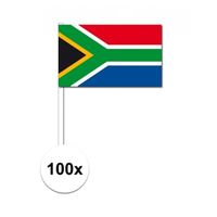 100x Zuid Afrika decoratie papieren zwaaivlaggetjes   -