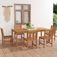 7-delige tuinset 200x100 cm massief teakhout