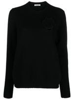 Jil Sander pull en laine à découpes - Noir