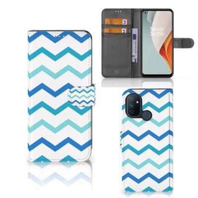 OnePlus Nord N100 | Telefoon Hoesje | Zigzag Blauw