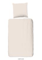 HIP Dekbedovertrek "uni dessin" - Zand - (135x200 cm) - Katoen Satijn