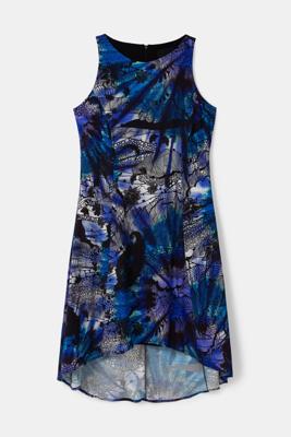 Mouwloze gebloemde jurk - BLUE - S Mouwloze gebloemde jurk - BLUE - S